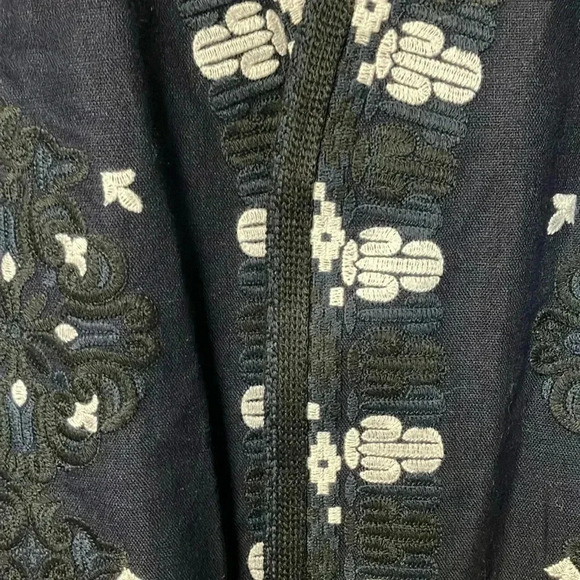 Kobi Halperin navy black white embroidered embroidery kimono style jacket - Picture 5 of 8